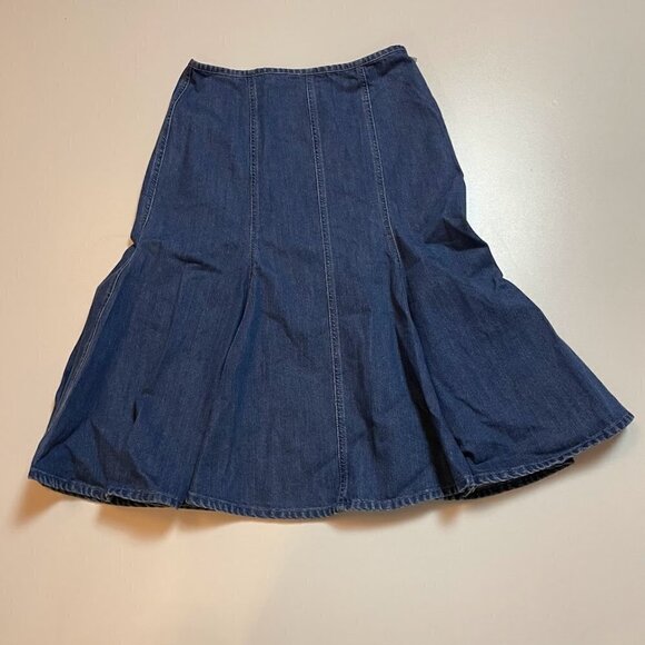 NWT Michael Kors Collection Jean Skirt Trumpit Denim Flare Summer Street Classic - Picture 1 of 7